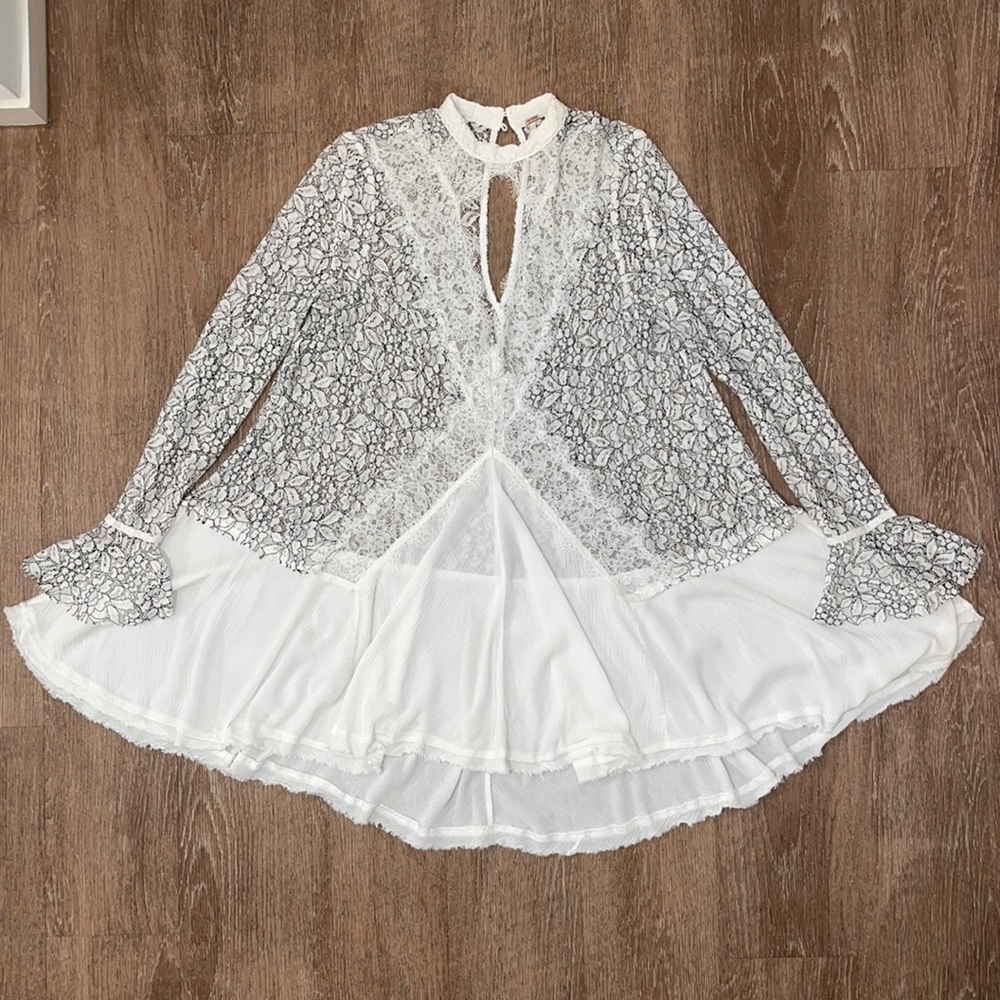 Free People ‘Tell Tale Cutout’ Lace Tunic Mini Dress - Picture 6 of 15